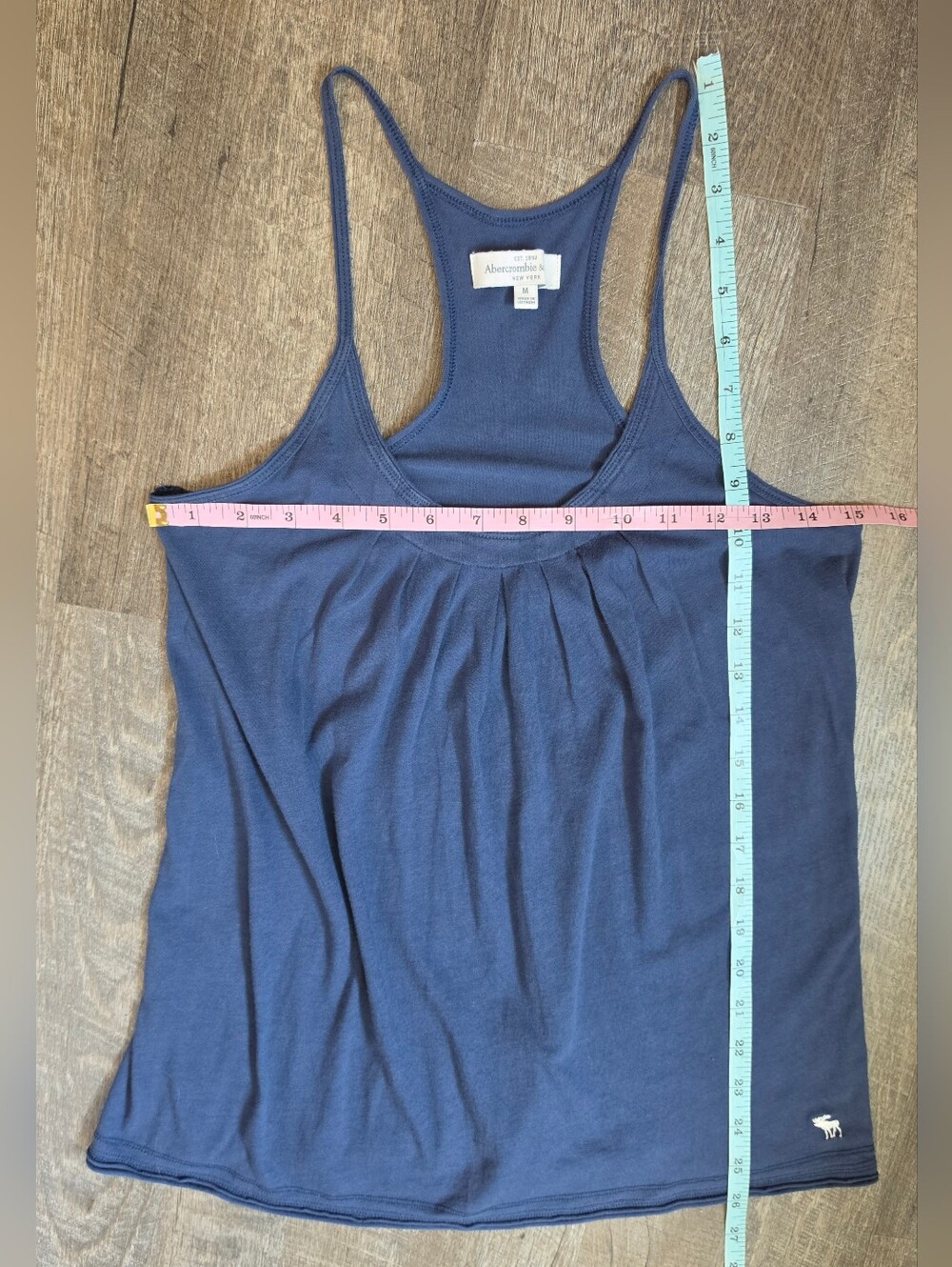 Y2K Vintage Abercrombie & Fitch Pleated Scoop Neck Babydoll Tank Womens M Blue - Picture 11 of 13
